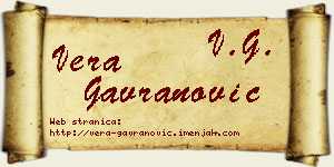 Vera Gavranović vizit kartica